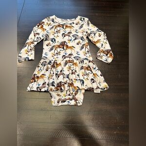 Posh Peanut NWOT Claire Twirl Dress with Bodysuit Size 2T